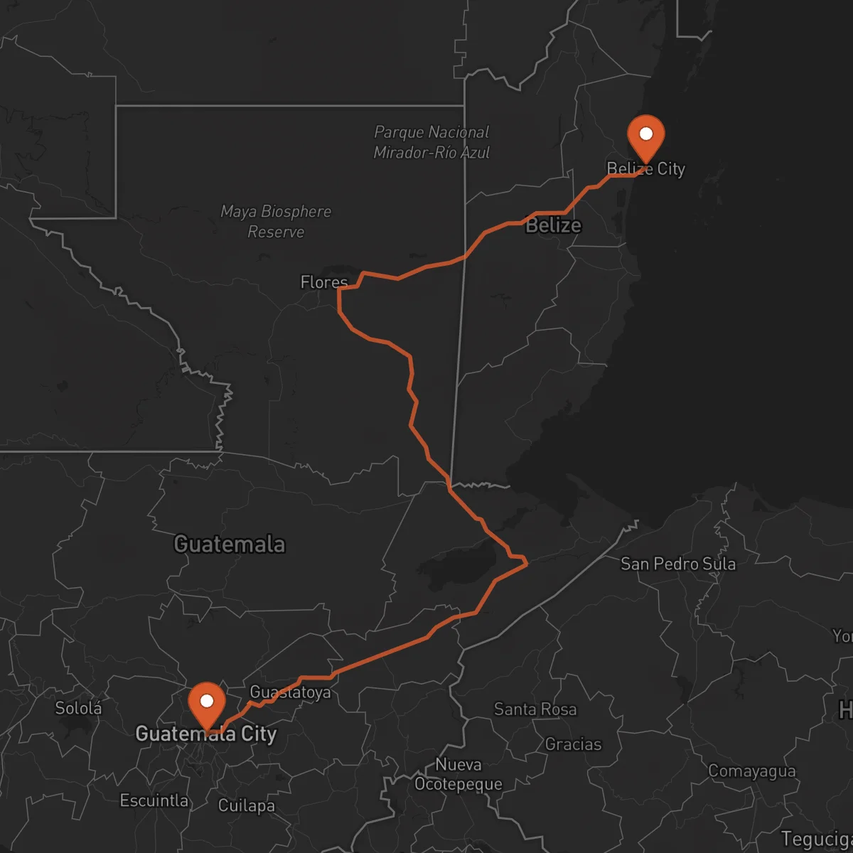 Ruta Guatemala - Belize City