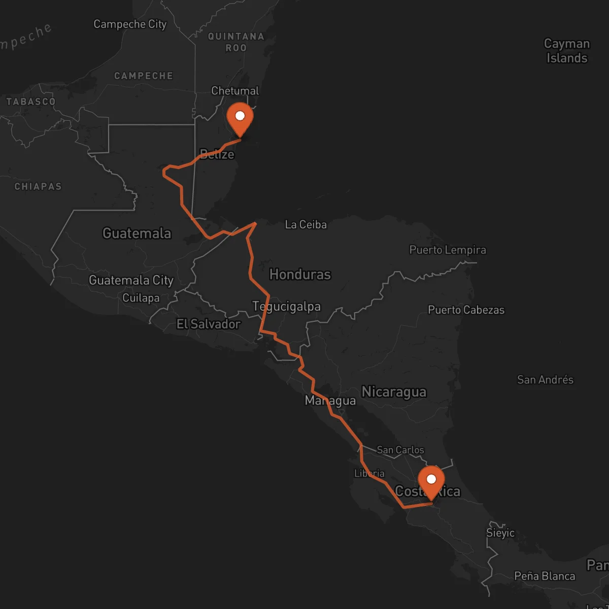 Ruta Heredia - Ciudad de Belice