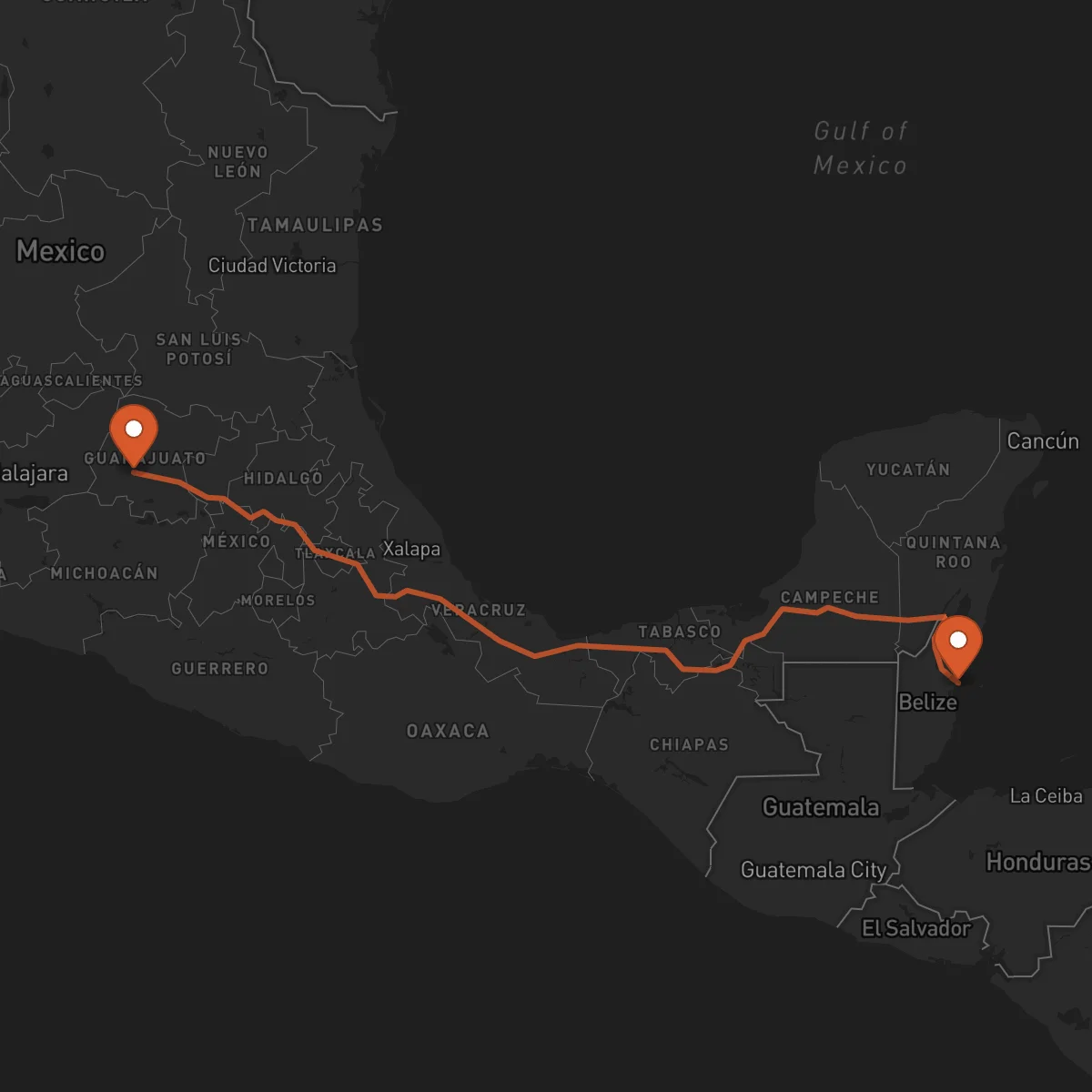 Ruta Belize City - Irapuato