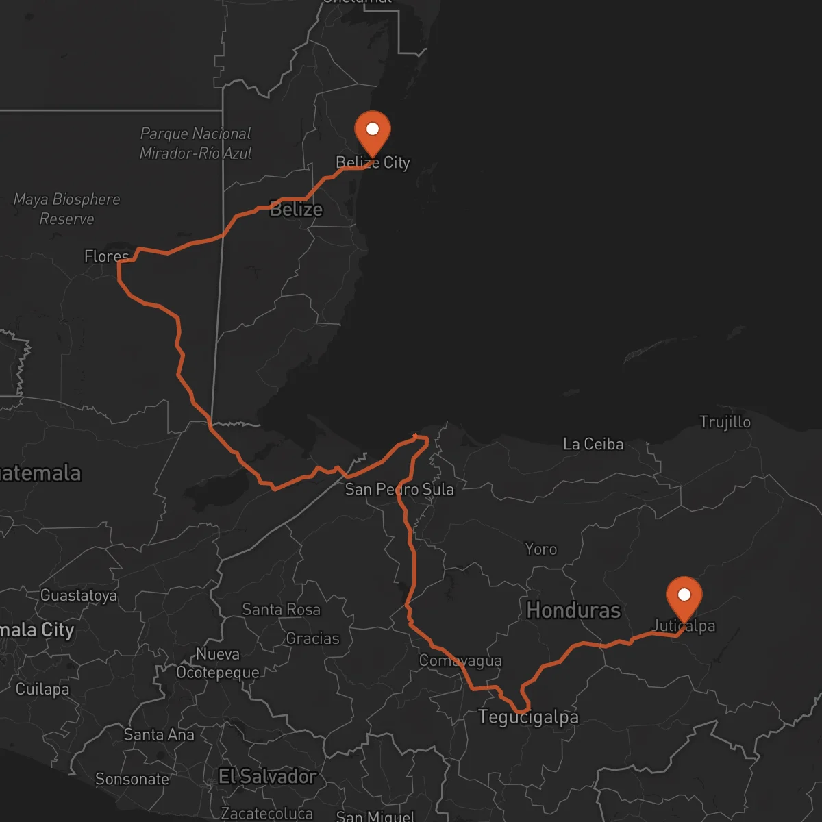 Ruta Juticalpa - Ciudad de Belice