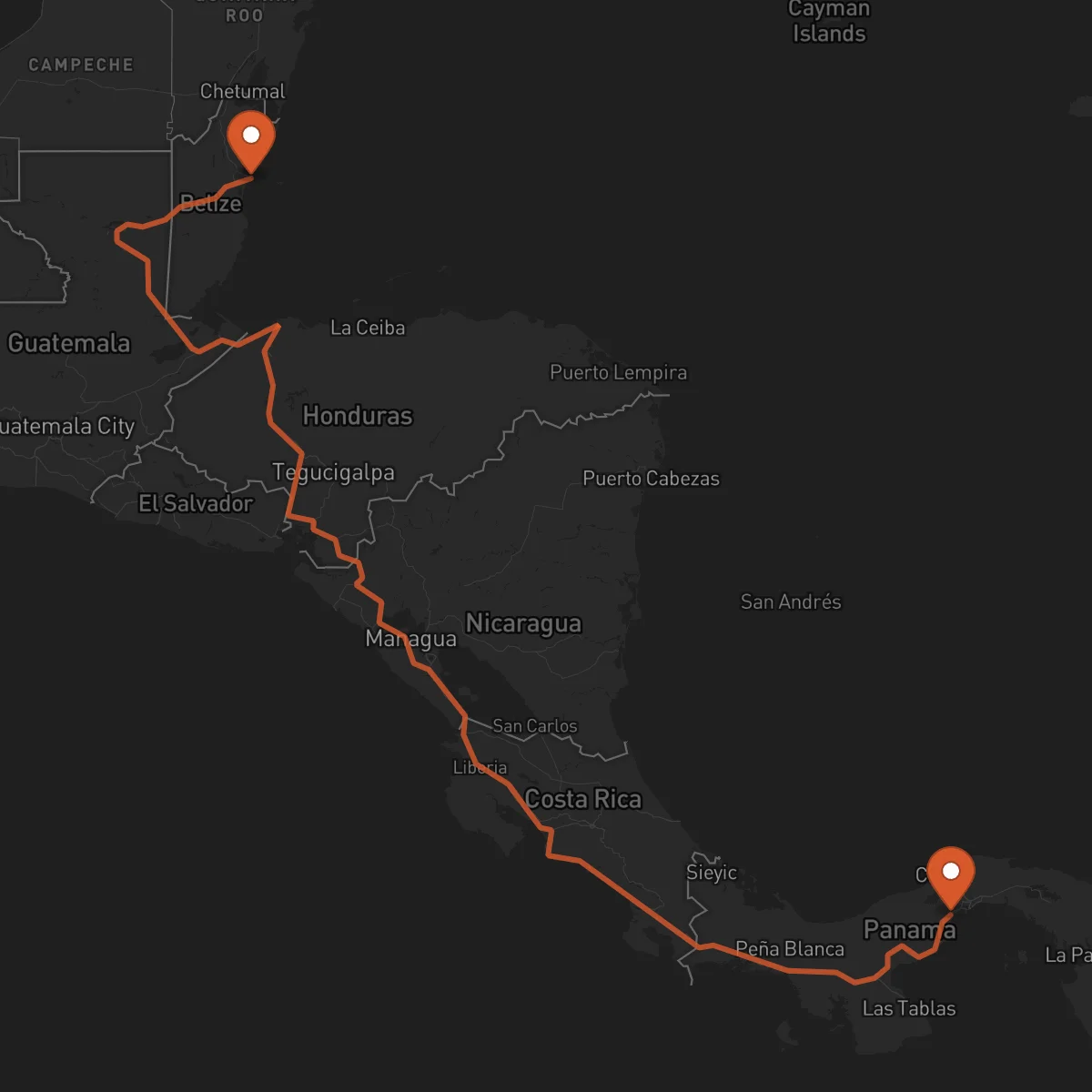 Ruta La Chorrera - Ciudad de Belice
