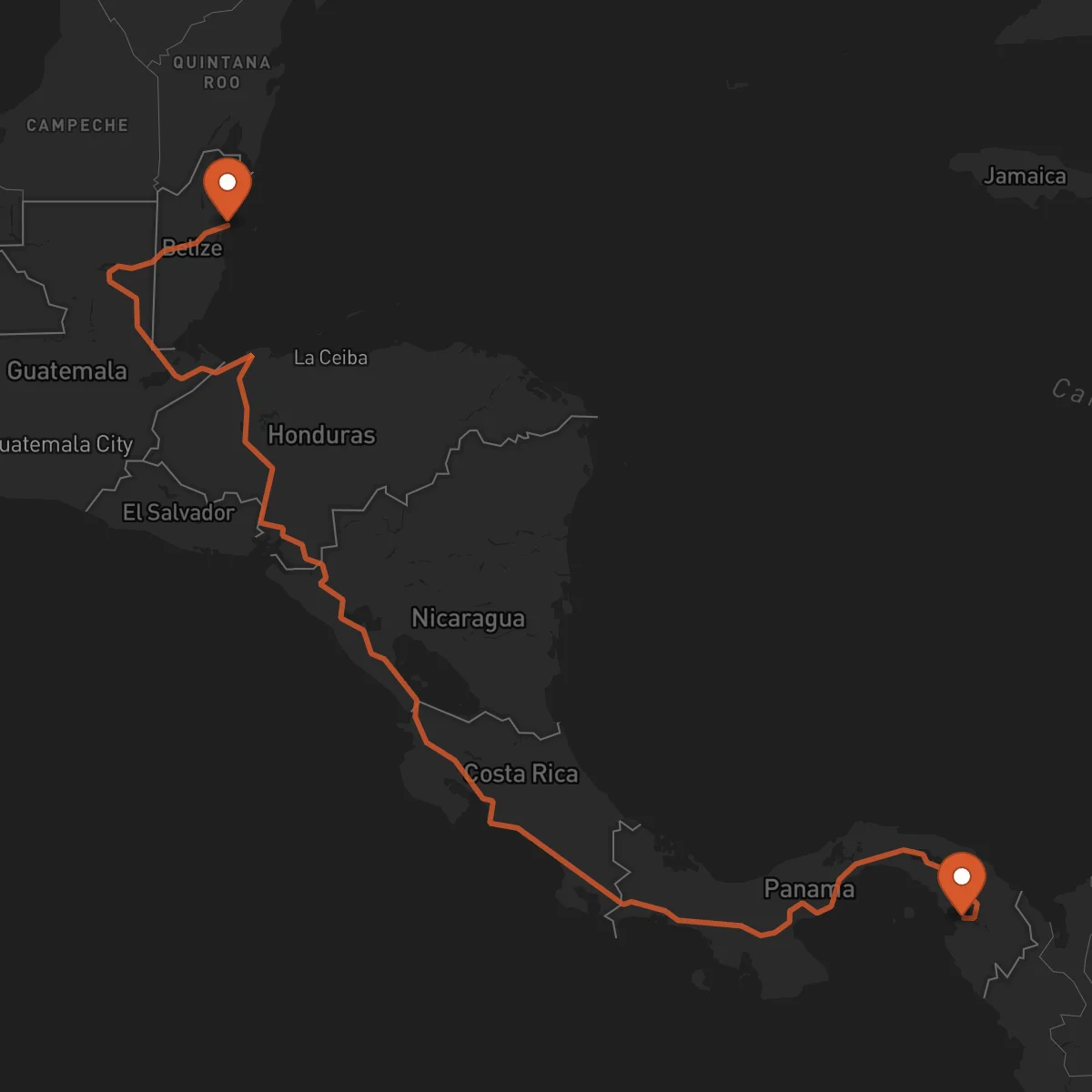 Ruta Ciudad de Belice - La Palma