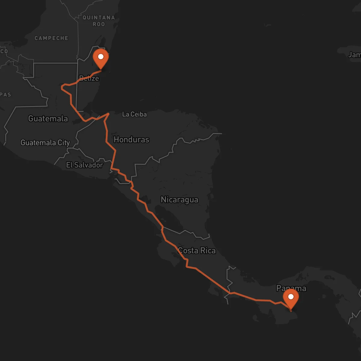 Ruta Ciudad de Belice - Las Tablas