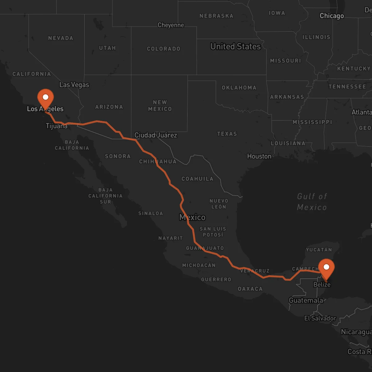 Ruta Ciudad de Belice - Long Beach