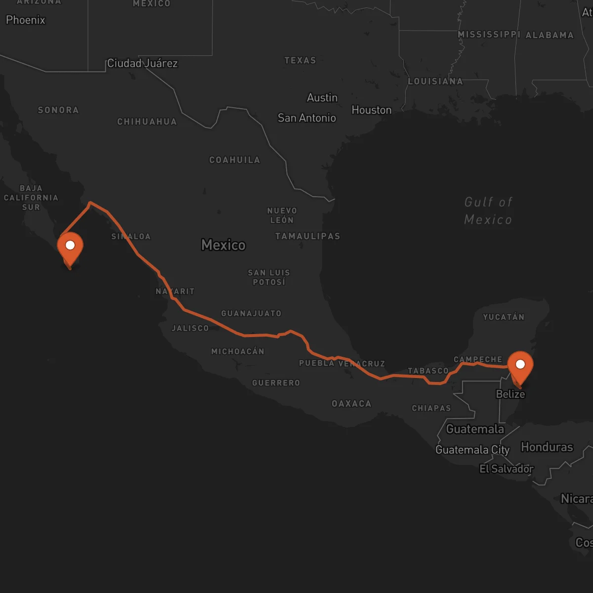 Ruta Los Cabos - Ciudad de Belice