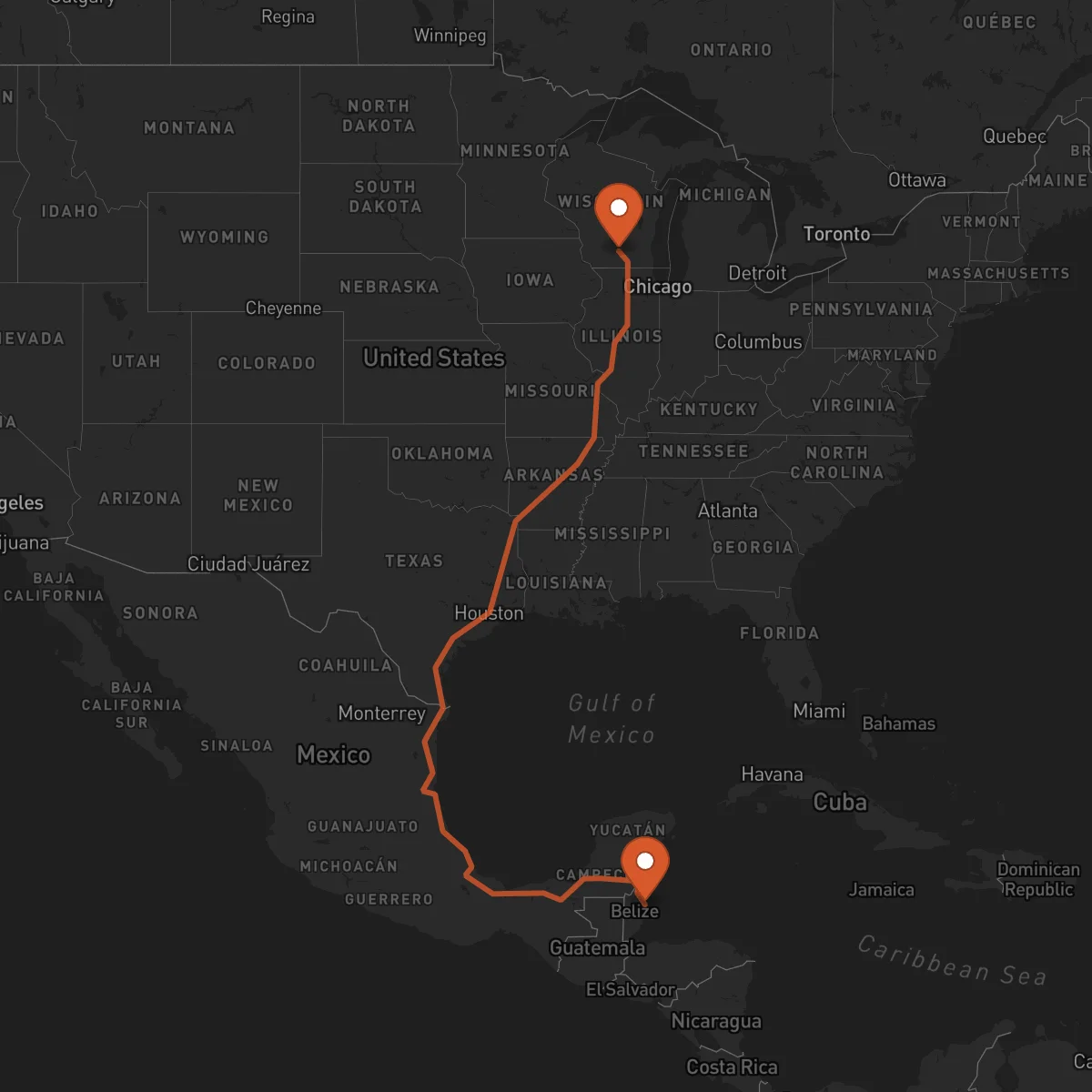 Ruta Madison - Ciudad de Belice