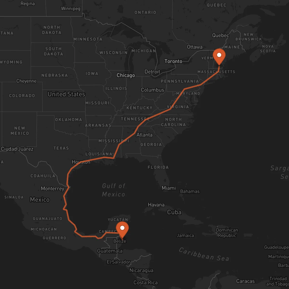 Ruta Mánchester - Ciudad de Belice