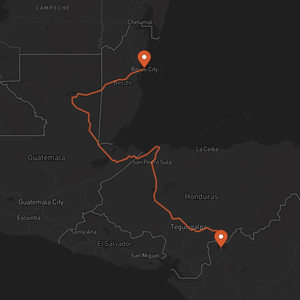 Ruta Ciudad de Belice - Ocotal