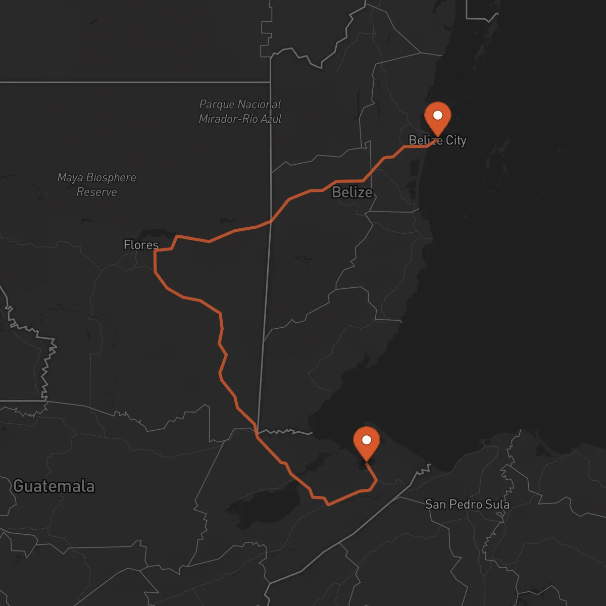 Ruta Ciudad de Belice - Puerto Barrios