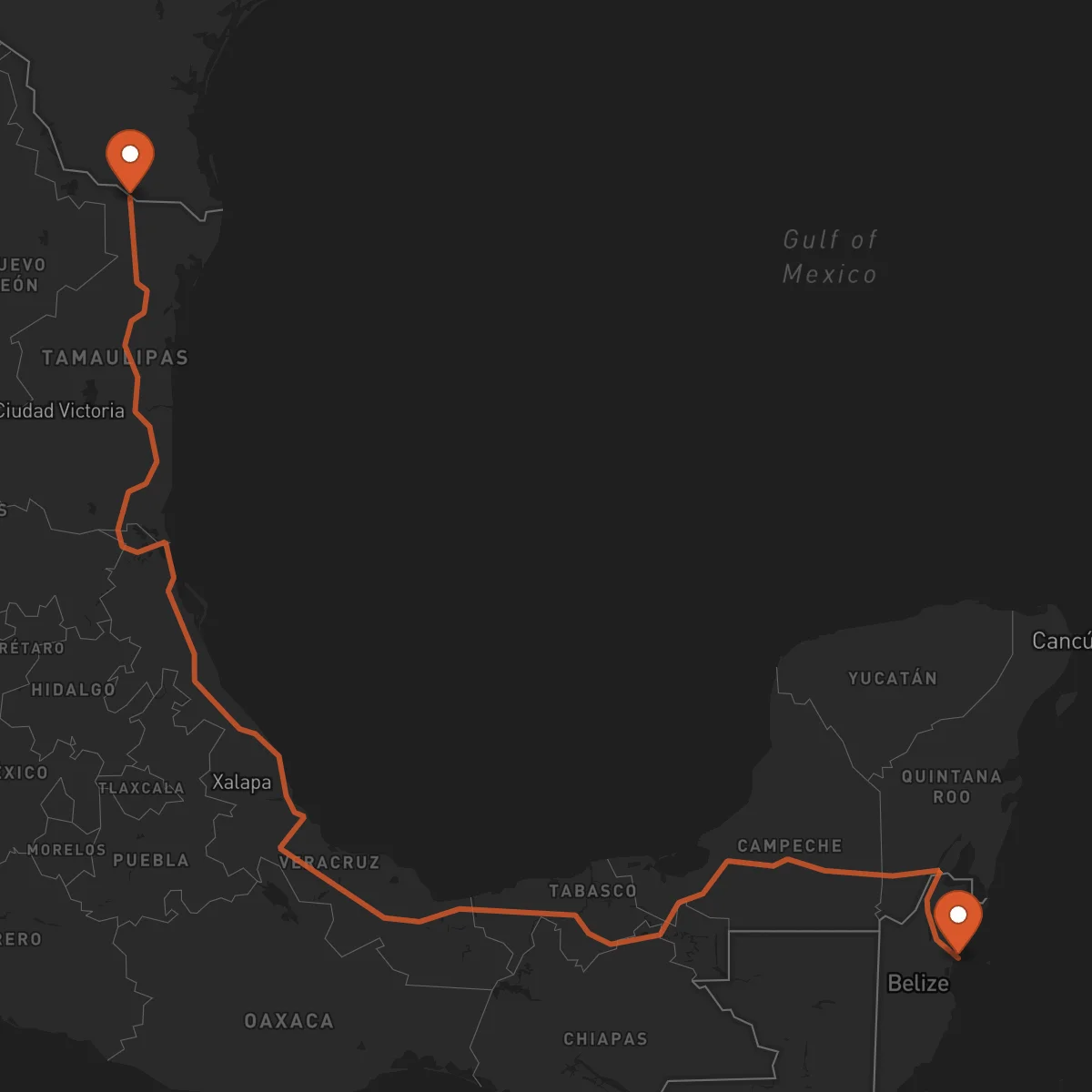 Ruta Ciudad de Belice - Reynosa