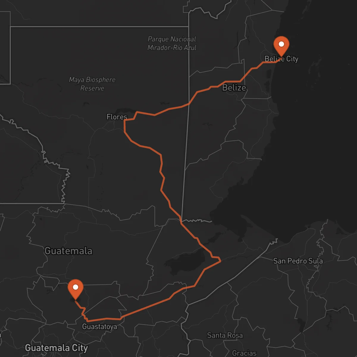Ruta Ciudad de Belice - Salamá