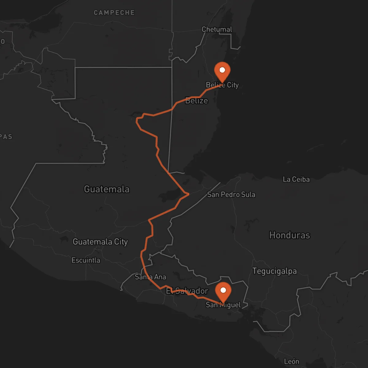 Ruta Ciudad de Belice - San Miguel