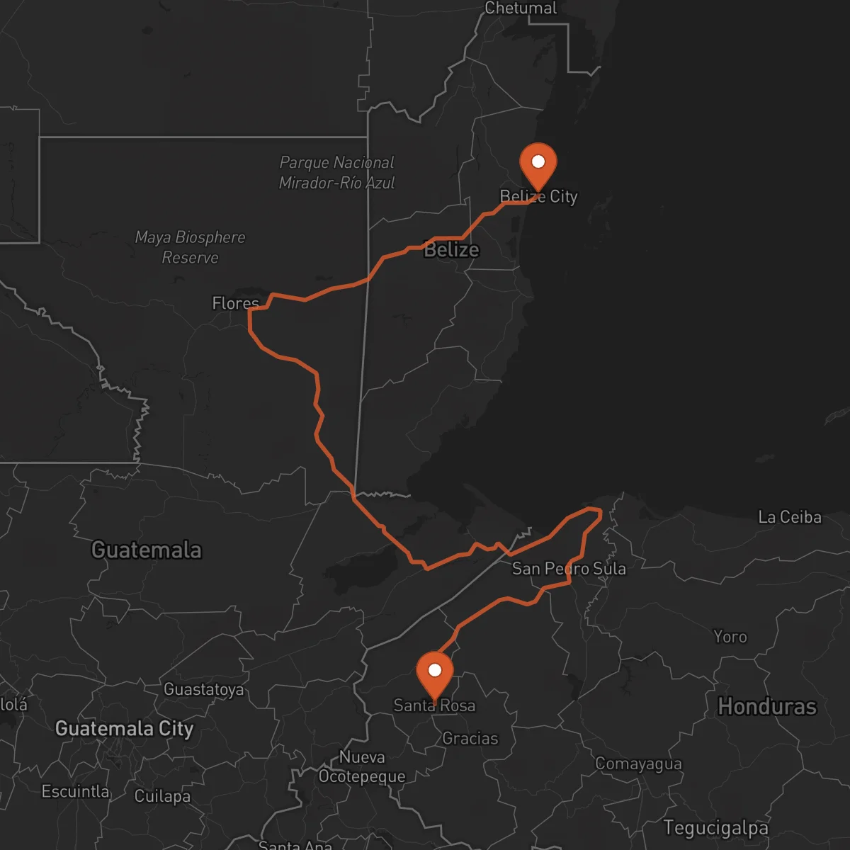 Ruta Santa Rosa de Copán - Ciudad de Belice