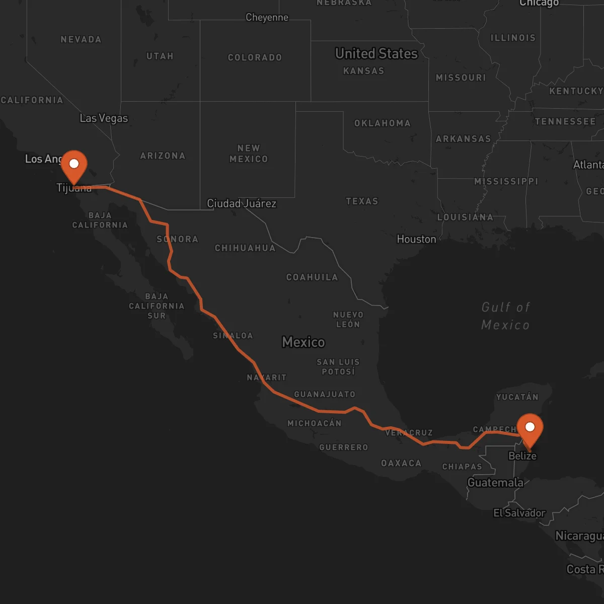 Ruta Tijuana - Ciudad de Belice