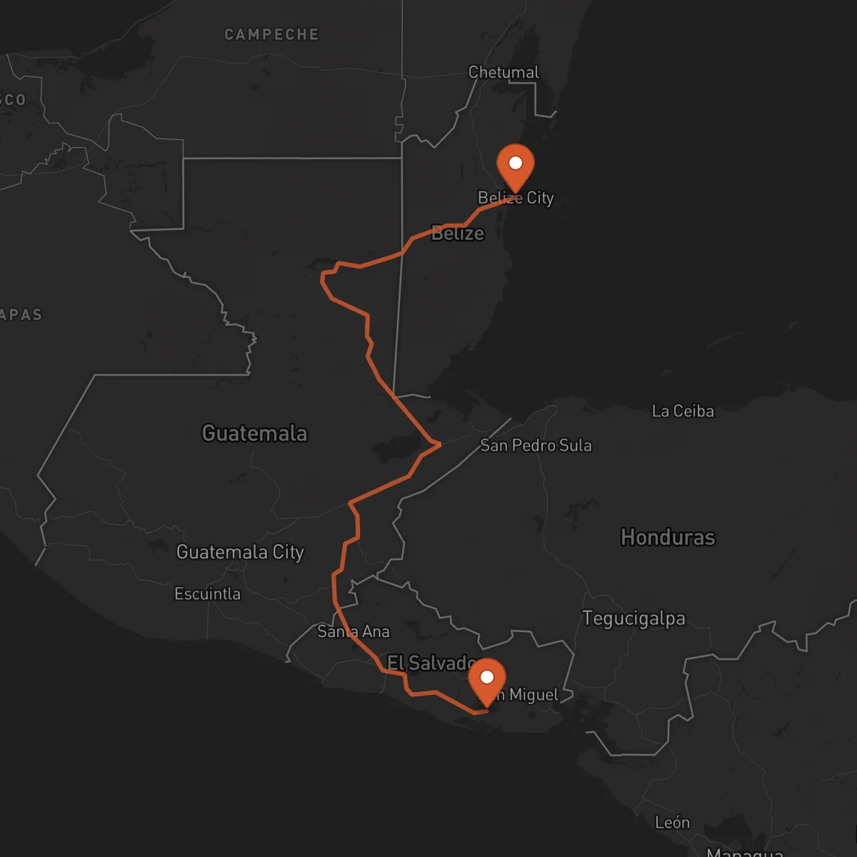 Ruta Belize City - Usulután