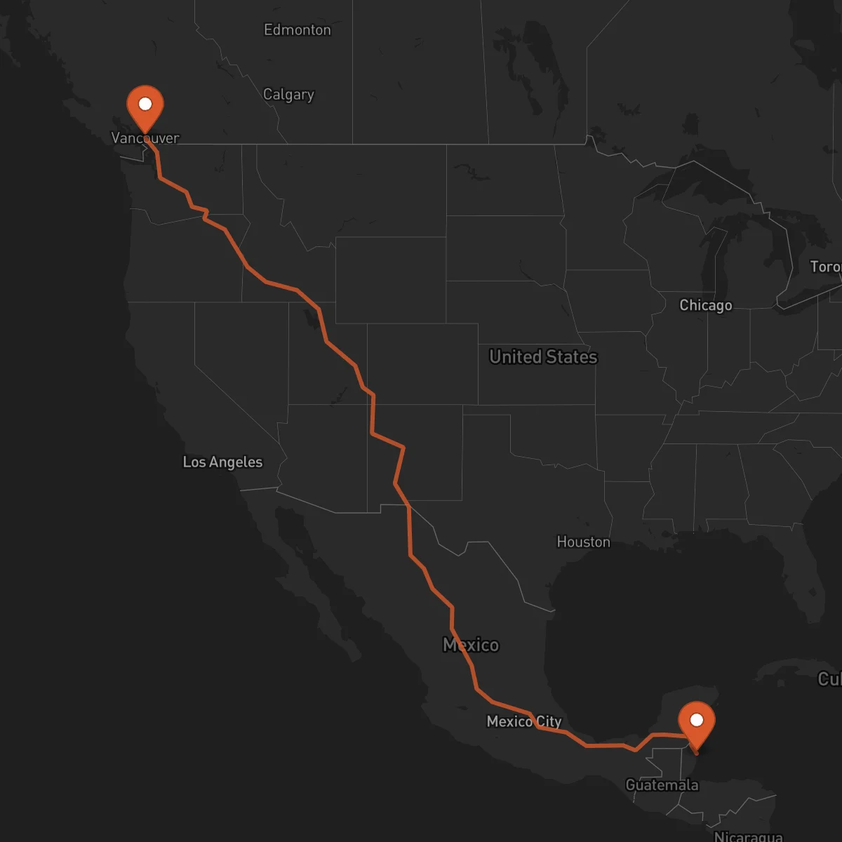Ruta Vancouver - Ciudad de Belice