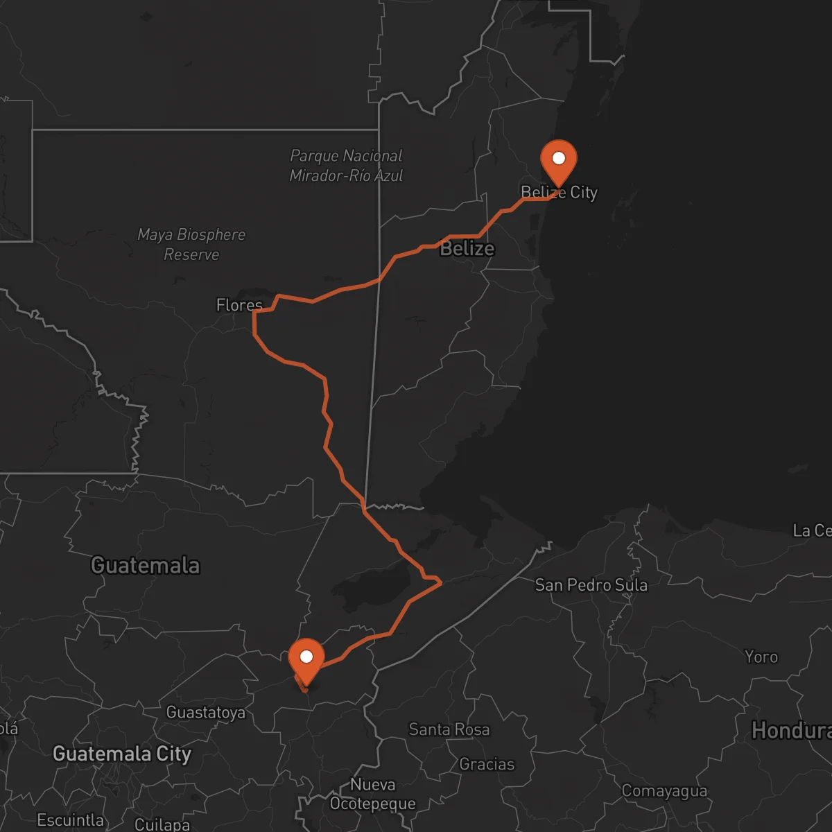 Ruta Ciudad de Belice - Zacapa