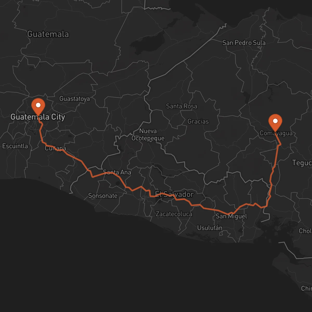 Ruta Guatemala - Comayagua