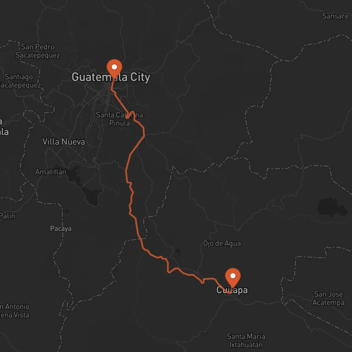 Ruta Guatemala - Cuilapa