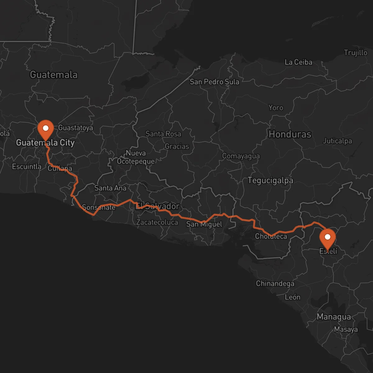 Ruta Estelí - Ciudad de Guatemala
