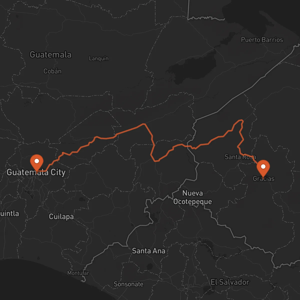 Ruta Cidade da Guatemala - Gracias