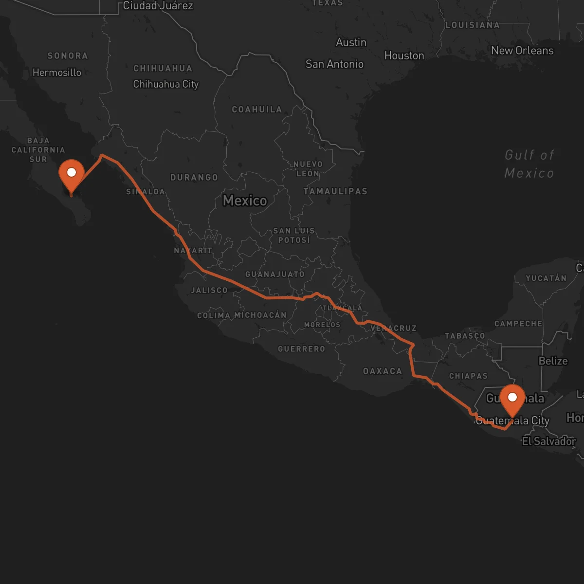Ruta La Paz - Ciudad de Guatemala
