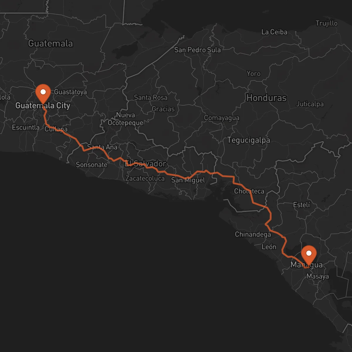 Ruta Managua - Ciudad de Guatemala
