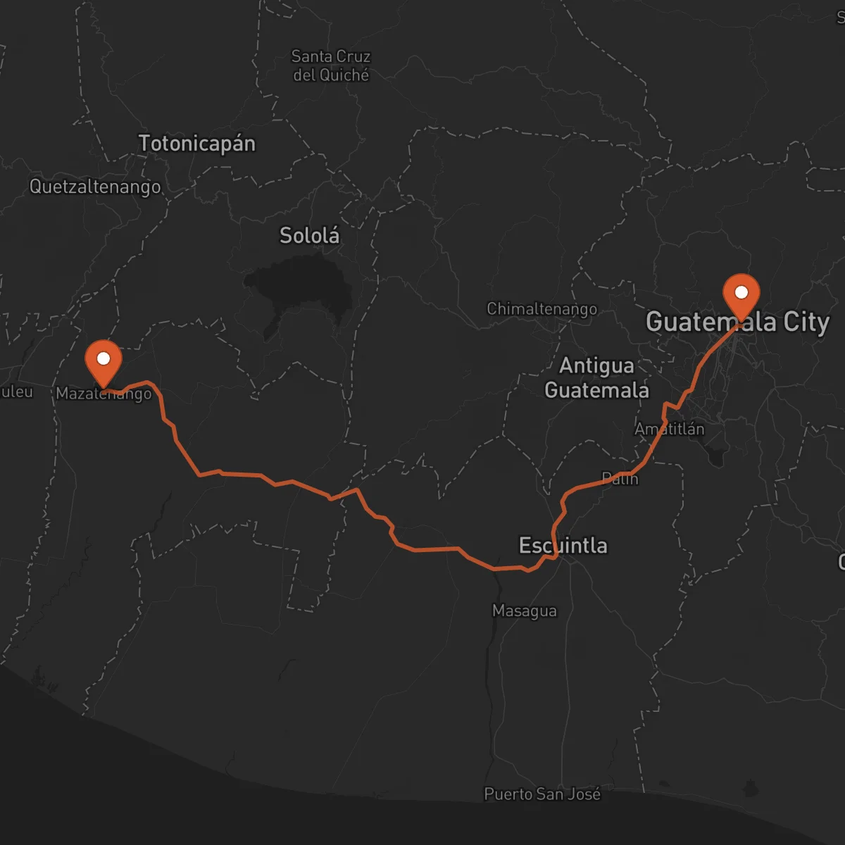 Ruta Guatemala - Mazatenango