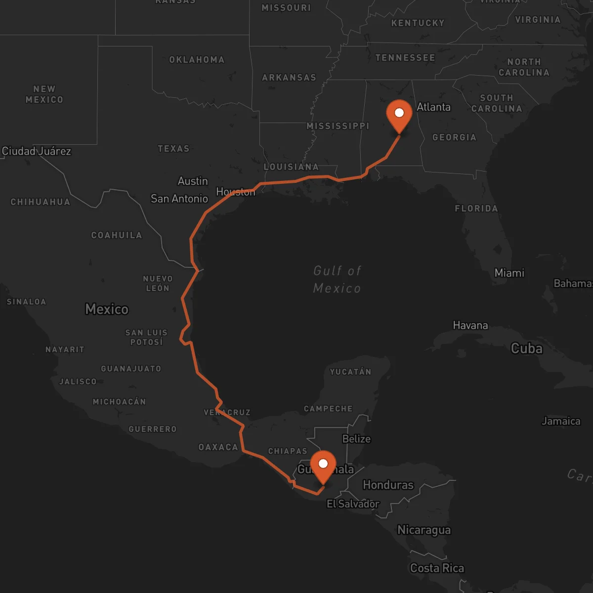 Ruta Guatemala - Montgomery
