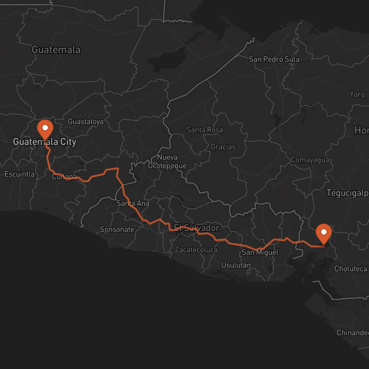 Ruta Ciudad de Guatemala - Nacaome