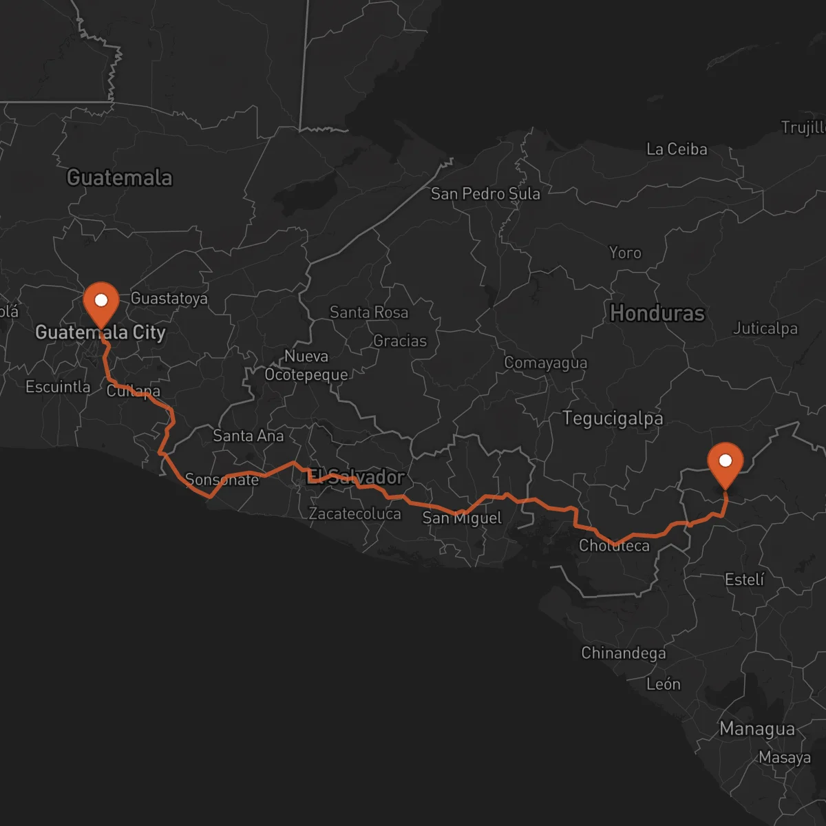 Ruta Ciudad de Guatemala - Ocotal