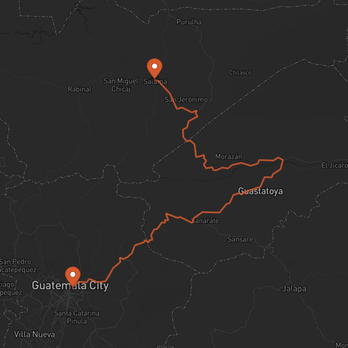 Ruta Ciudad de Guatemala - Salamá