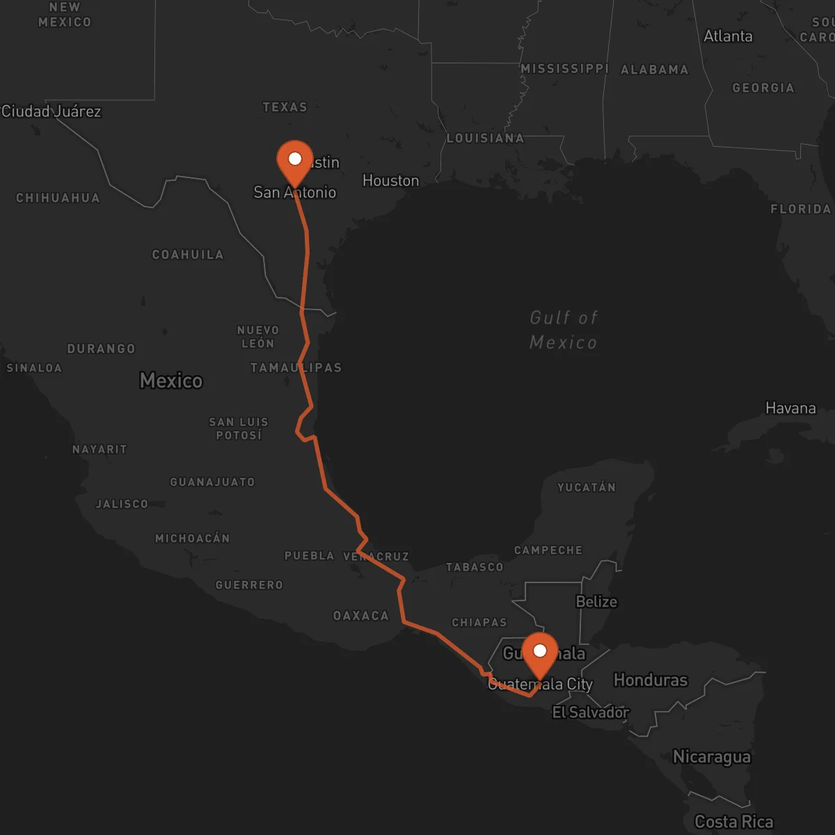 Ruta Ciudad de Guatemala - San Antonio