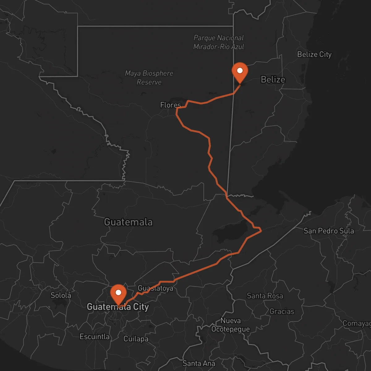 Ruta Ciudad de Guatemala - San Ignacio