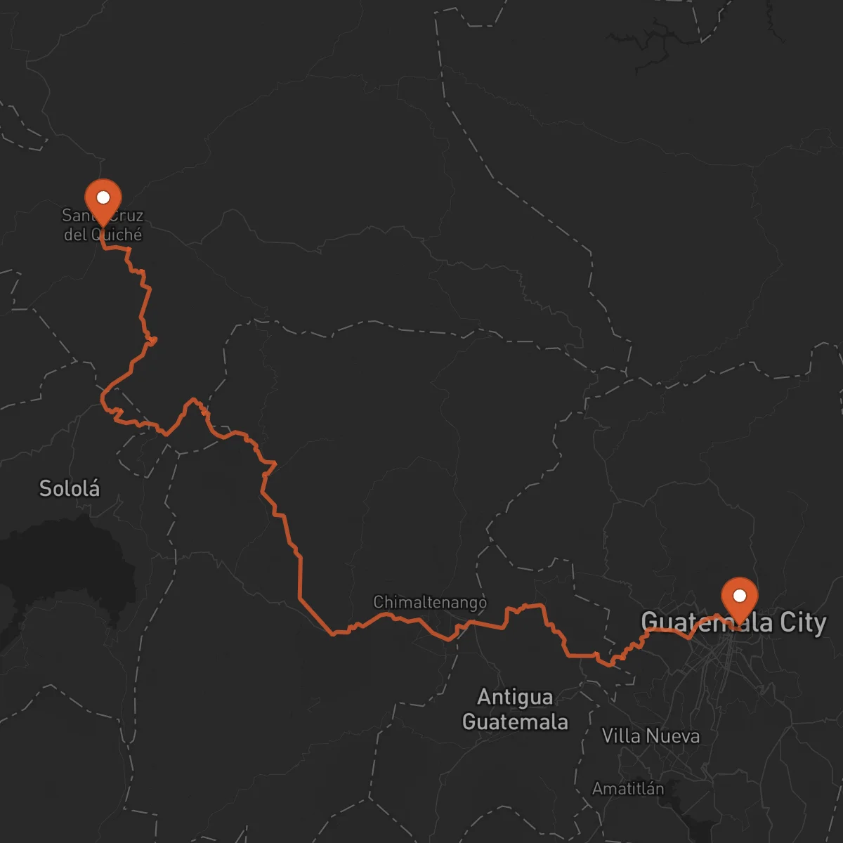 Ruta Cidade da Guatemala - Santa Cruz del Quiché