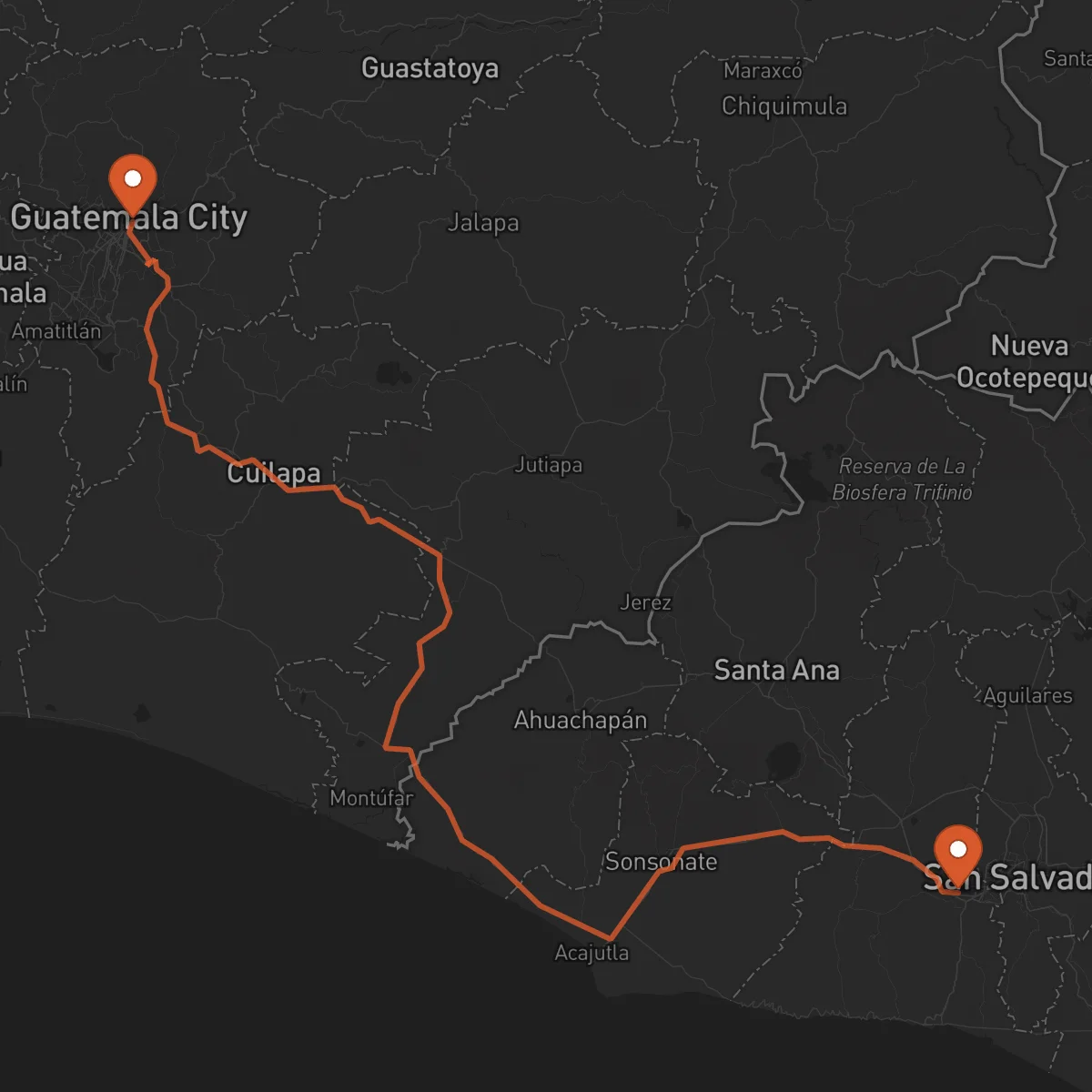 Ruta Santa Tecla - Ciudad de Guatemala