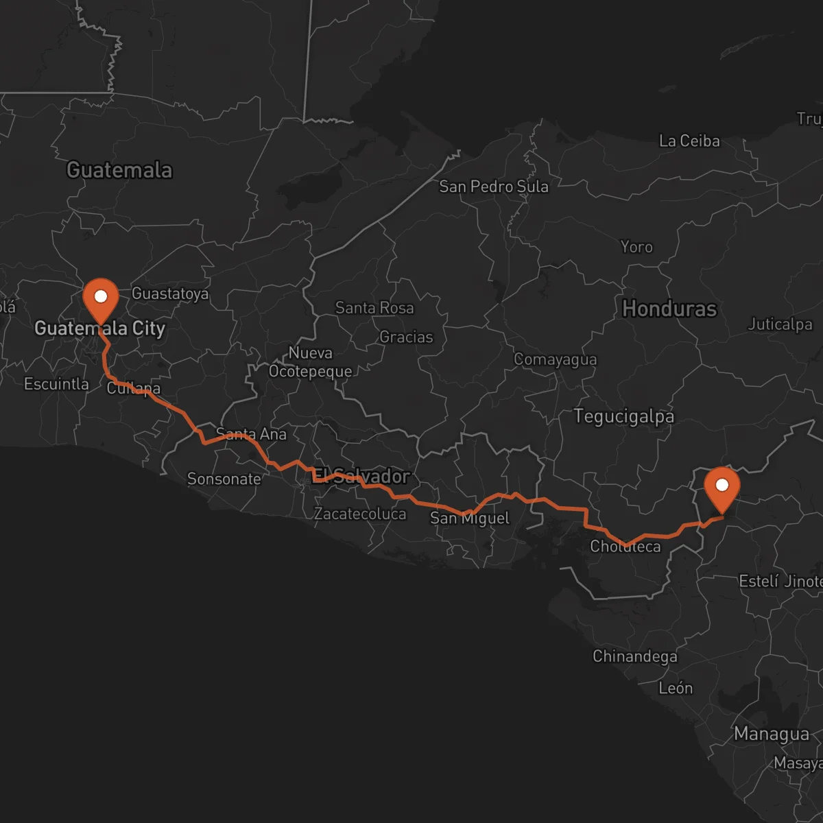 Ruta Somoto - Ciudad de Guatemala