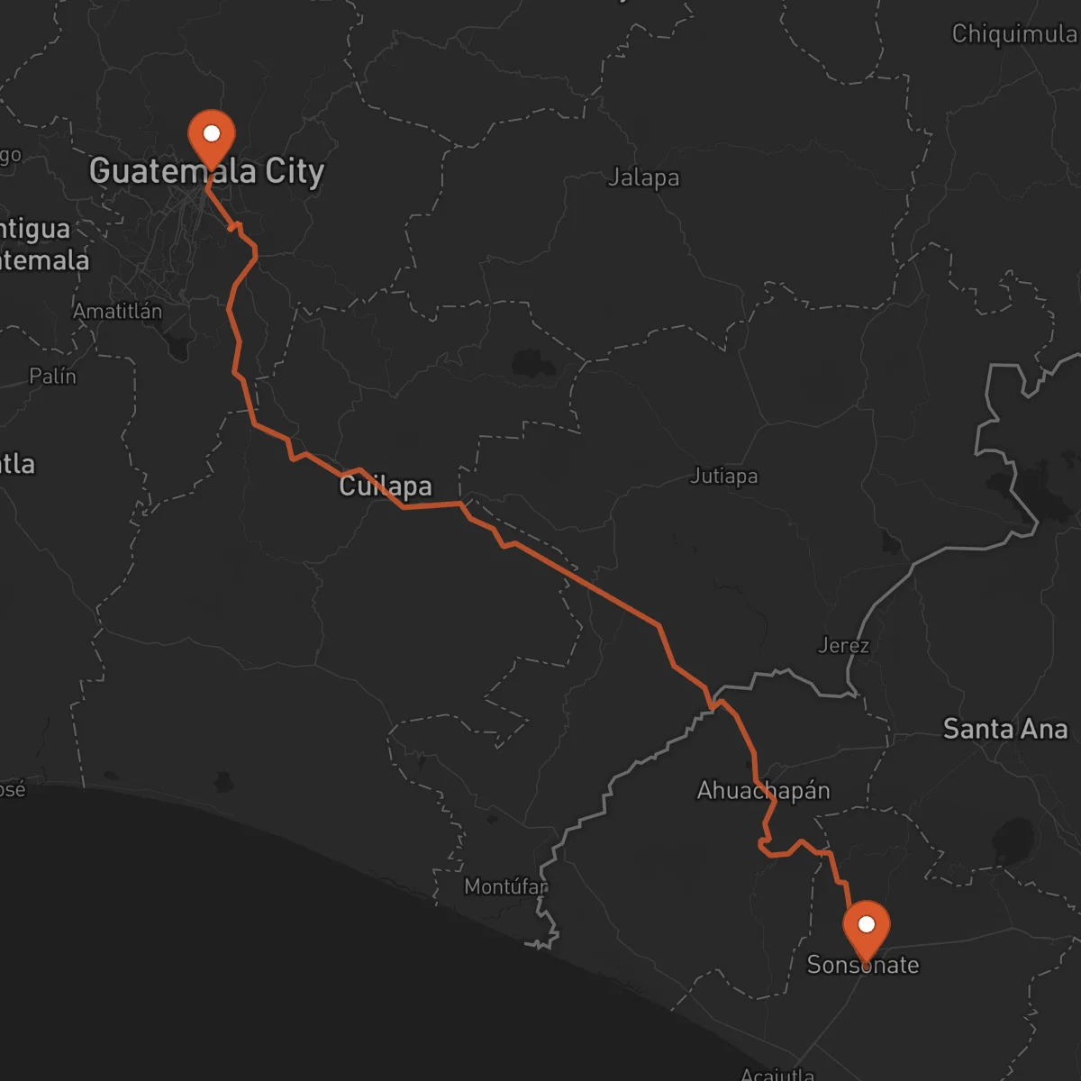 Ruta Ciudad de Guatemala - Sonsonate