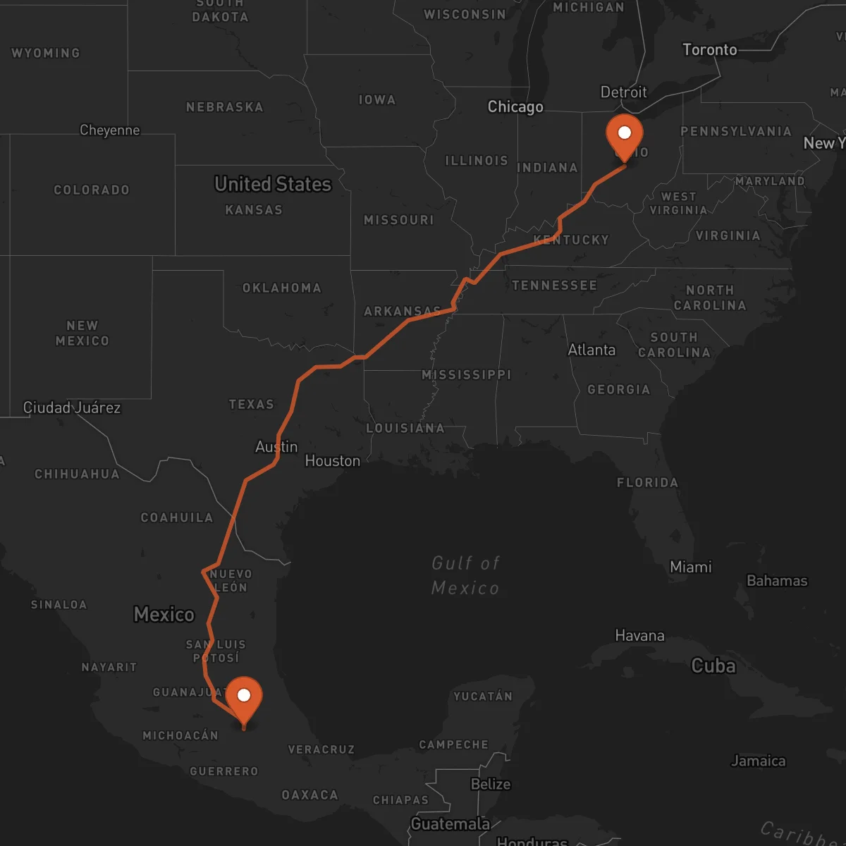 Ruta Columbus - Ciudad de México