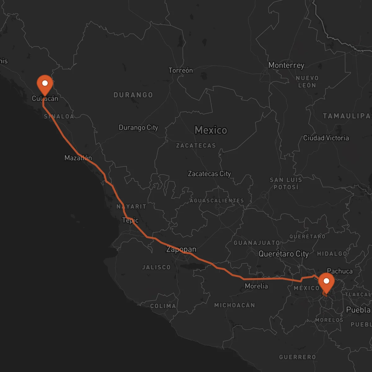Ruta Culiacán Rosales - Ciudad de México