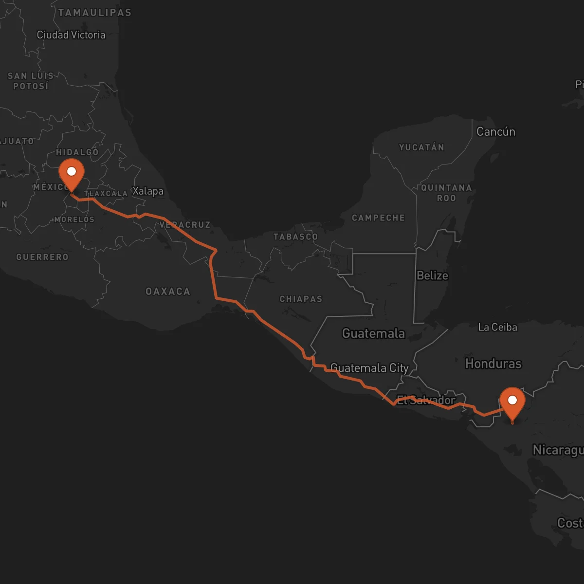 Ruta Estelí - Ciudad de México