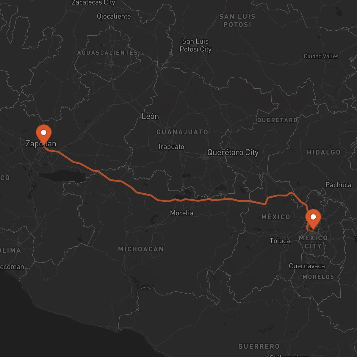 Ruta Guadalajara - Ciudad de México