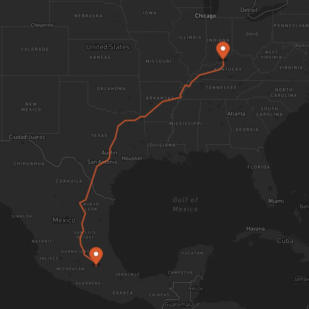 Ruta Ciudad de México - Louisville