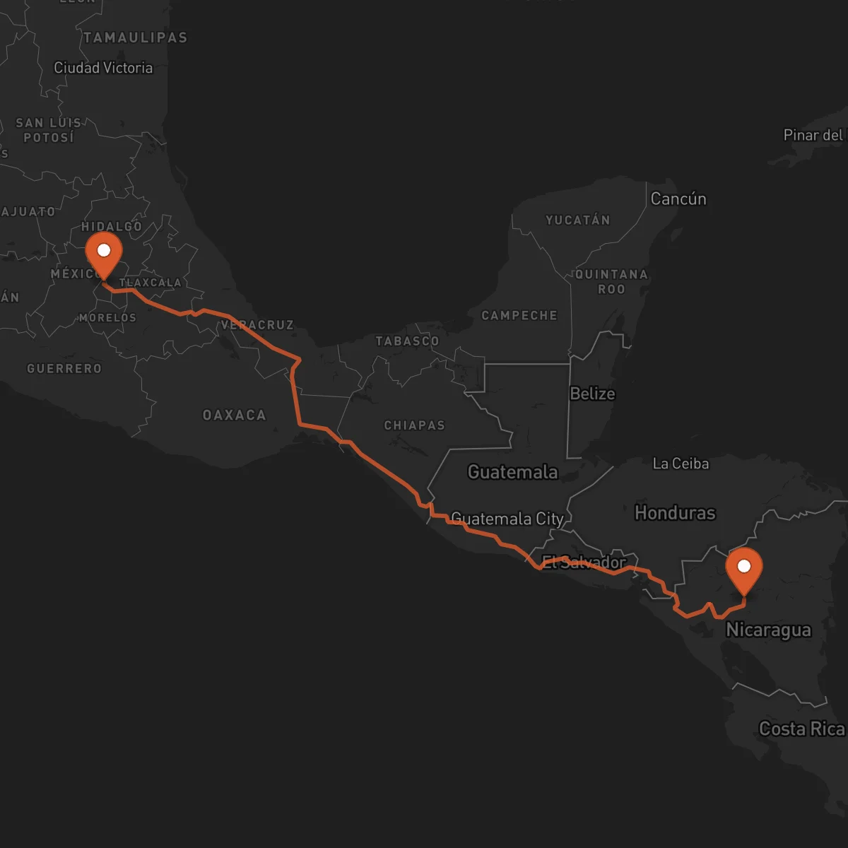 Ruta Matagalpa - Ciudad de México