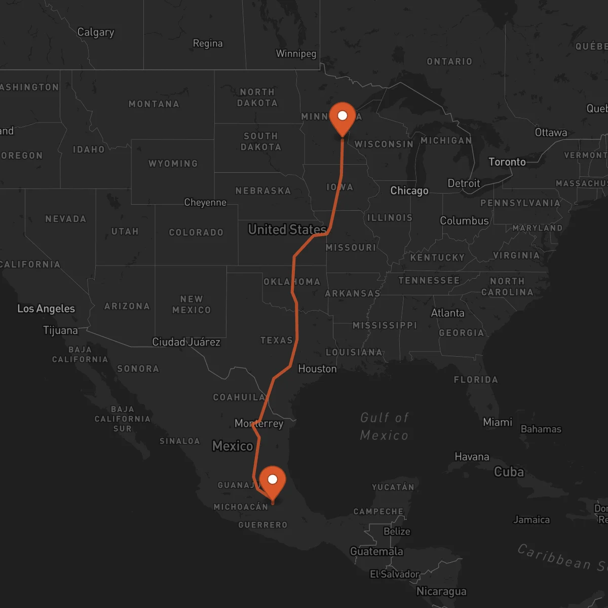 Ruta Minneapolis - Ciudad de México