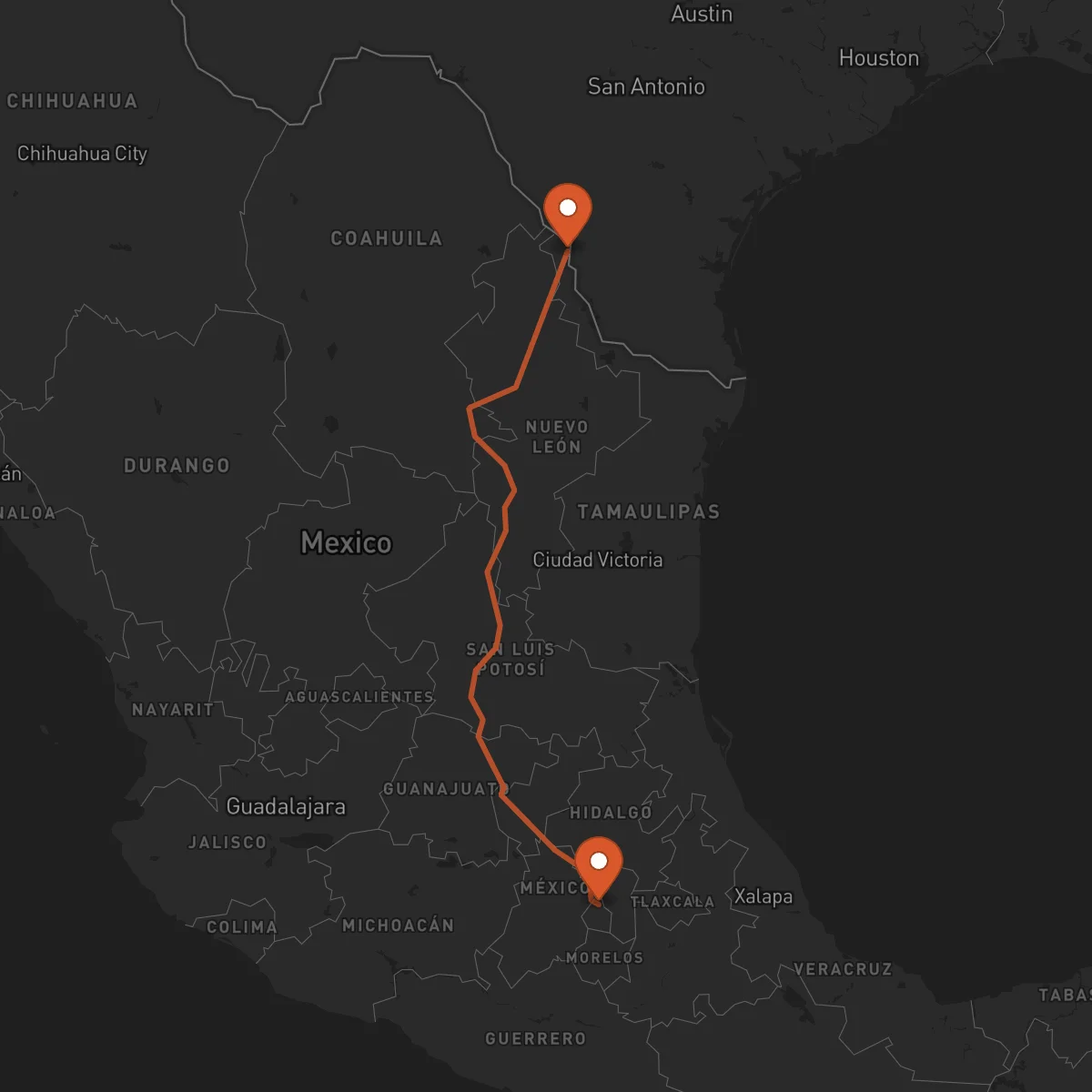 Ruta Nuevo Laredo - Ciudad de México
