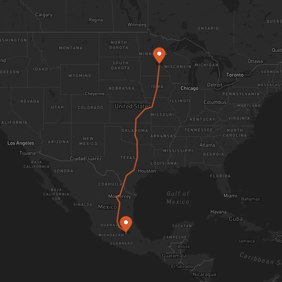 Ruta Saint Paul - Ciudad de México