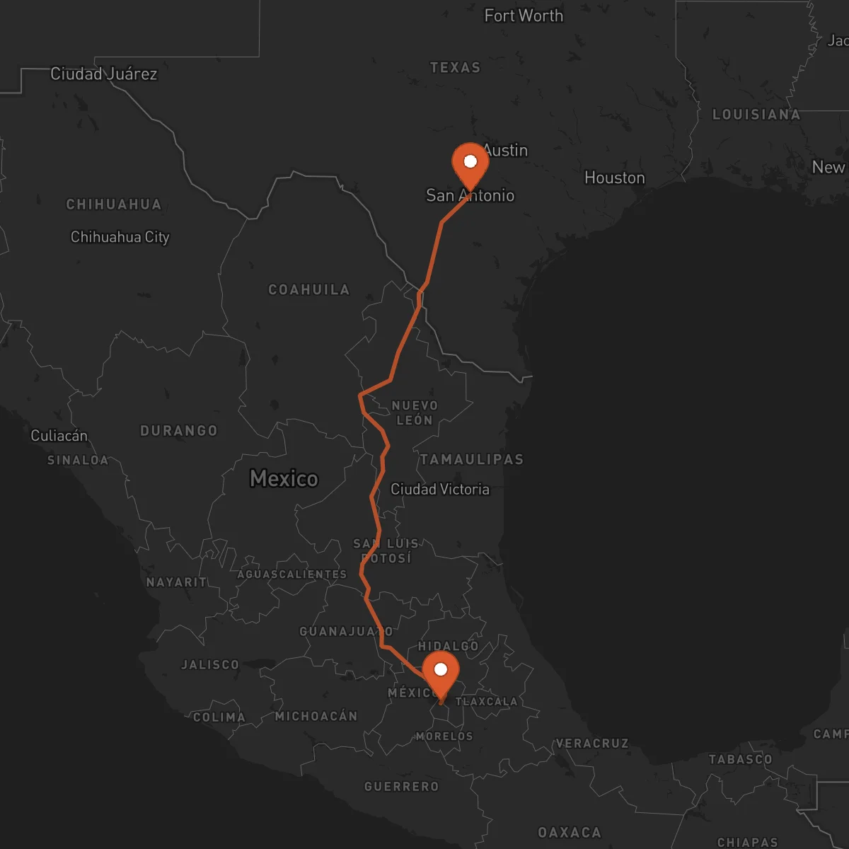 Ruta Ciudad de México - San Antonio