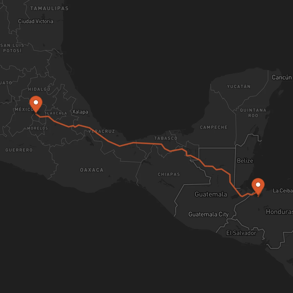 Ruta San Pedro Sula - Ciudad de México