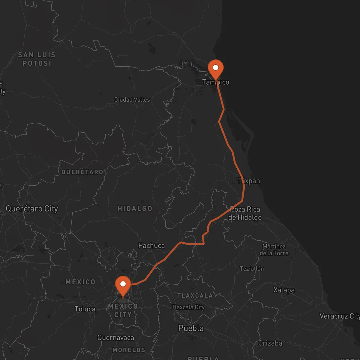 Ruta Tampico - Mexico